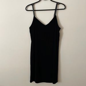 Black velvet slip dress